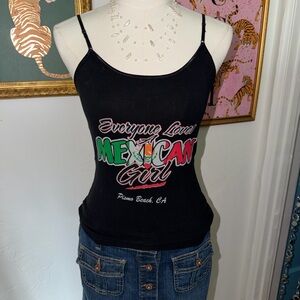Bozzolo Black 'Everyone Loves Mexican Girl' Camisole
